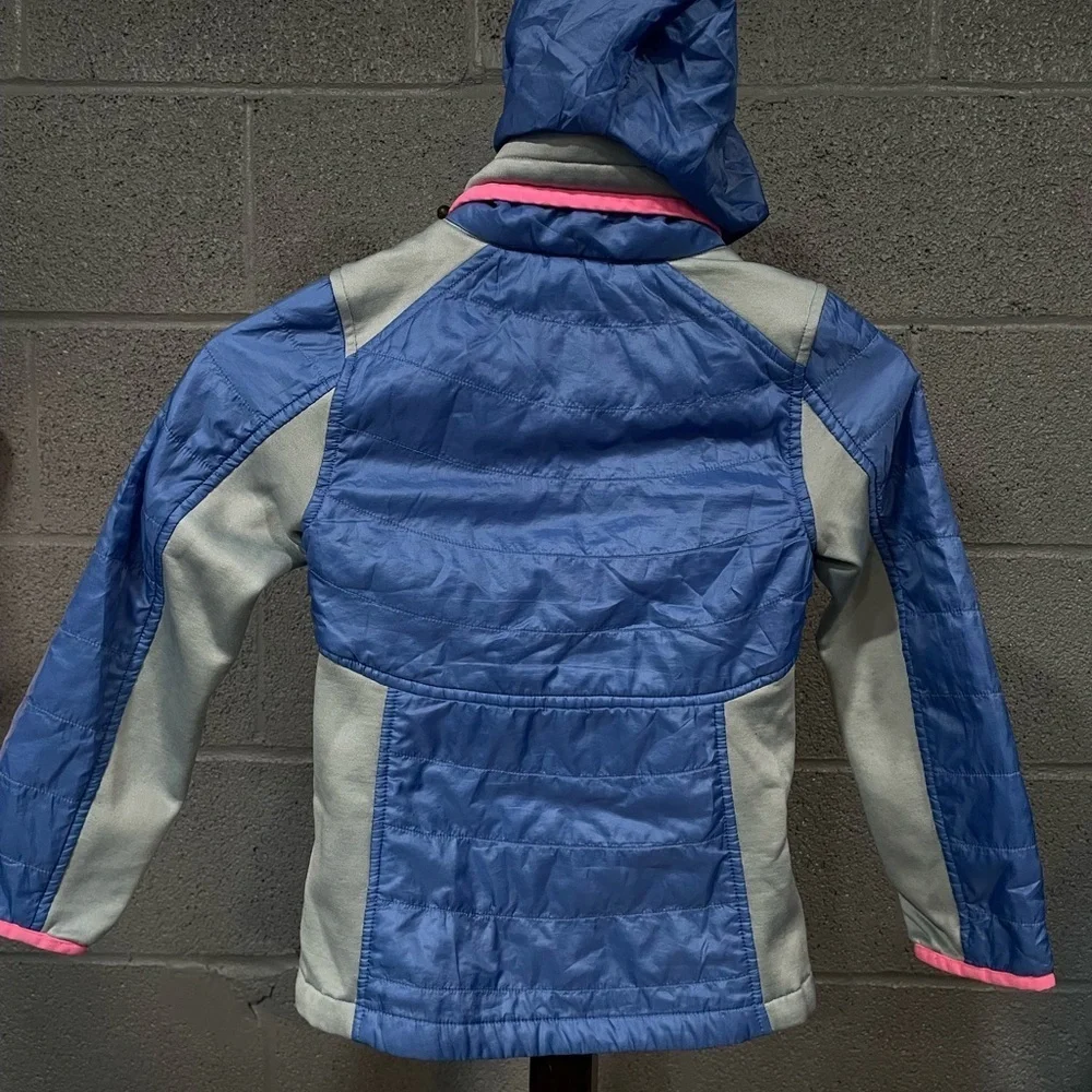 Lands' End Blue Jacket with Pink Trim
